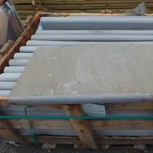 RAJ GREEN SANDSTONE BULLNOSE STEPS COPING
