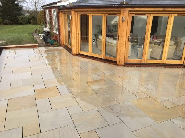 RAJ GREEN SAWN SMOOTH SANDSTONE PAVING